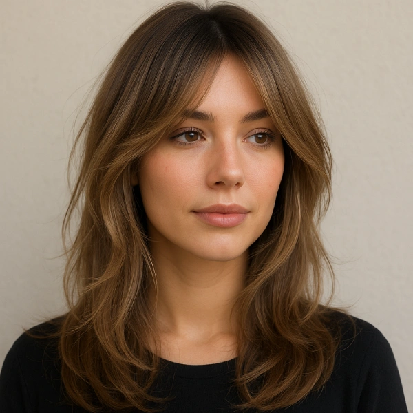 face framing layers airy texture